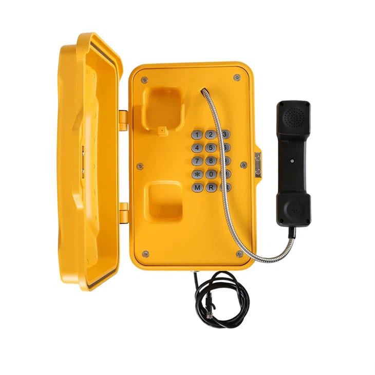 Telclado numérico completo IP66-IP67 impermeabilizan el teléfono anaranjado del túnel de VoIP